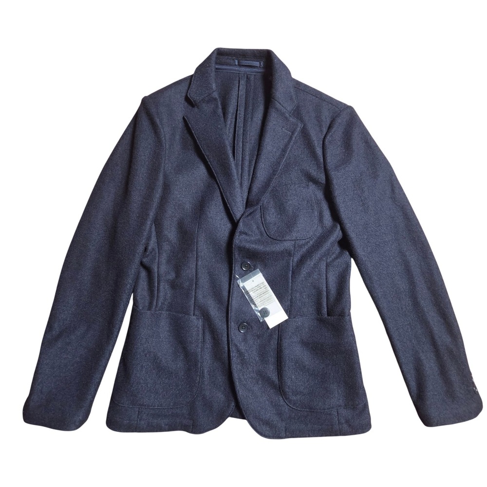 Uniqlo Mens Wool Blended Jersey Jacket S Navy Smart Casual Elevated Basic NWT